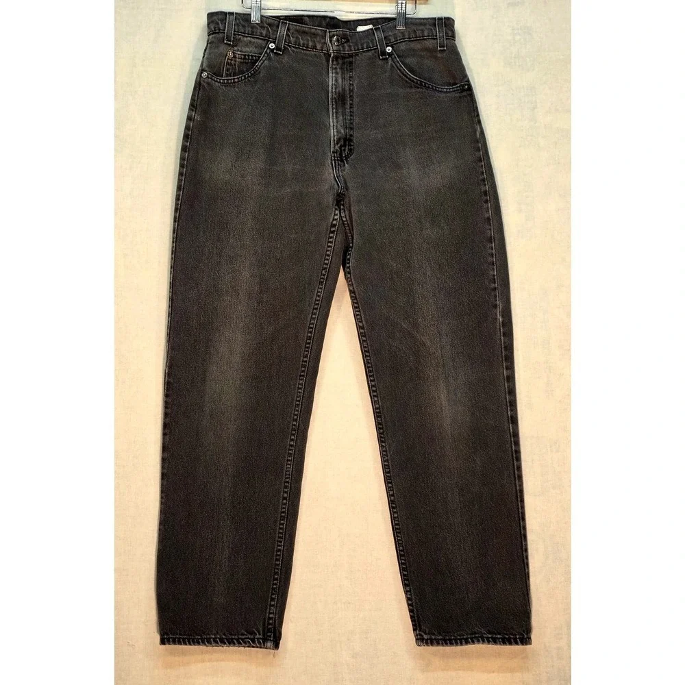 Vintage 90s Levis 550 White Tab Black Jeans USA Made 36x32 Relaxed Grunge